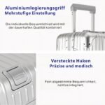 Aluminium Reisekoffer Bordkoffer Hartschalen-Koffer Trolley Rollkoffer Handgepäck Teleskopgriff, TSA, 4 Rollen