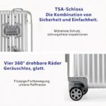 Aluminium Reisekoffer Bordkoffer Hartschalen-Koffer Trolley Rollkoffer Handgepäck Teleskopgriff, TSA, 4 Rollen