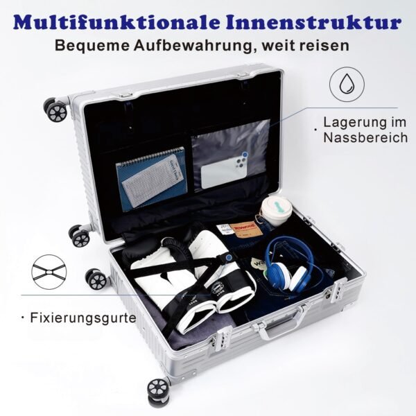 Koffer Handgepäck · Alu-Rahmen · Hartschalen in Polycarbonat · Trolley Reisegepäck · Reisekoffer mit 4 Doppelräder · TSA Zahlenschloss